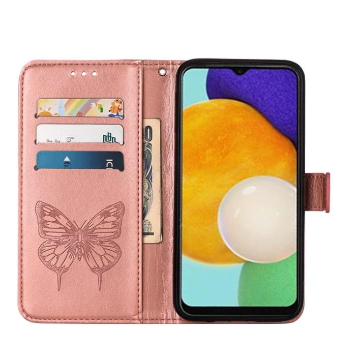 Bild 4,  Samsung Galaxy A03s Fodral Tryckt Butterfly Roséguld