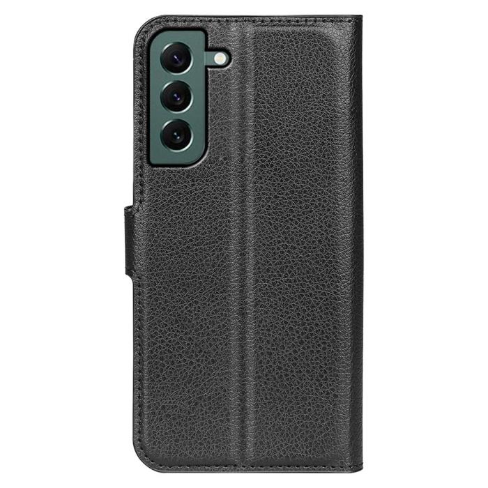 Bild 6,  Samsung Galaxy S23 Plus Fodral Litchi Läder Svart