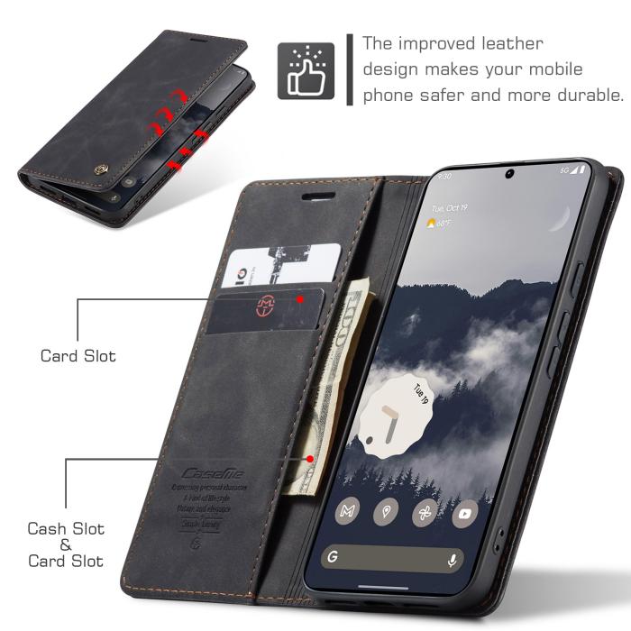Bild 3, CASEME CASEME Google Pixel 11 / 11 Pro Fodral RFID Läder Svart