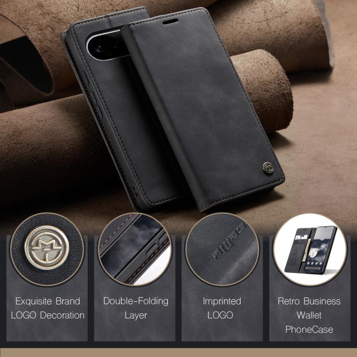 Bild 4, CASEME CASEME Google Pixel 11 / 11 Pro Fodral RFID Läder Svart