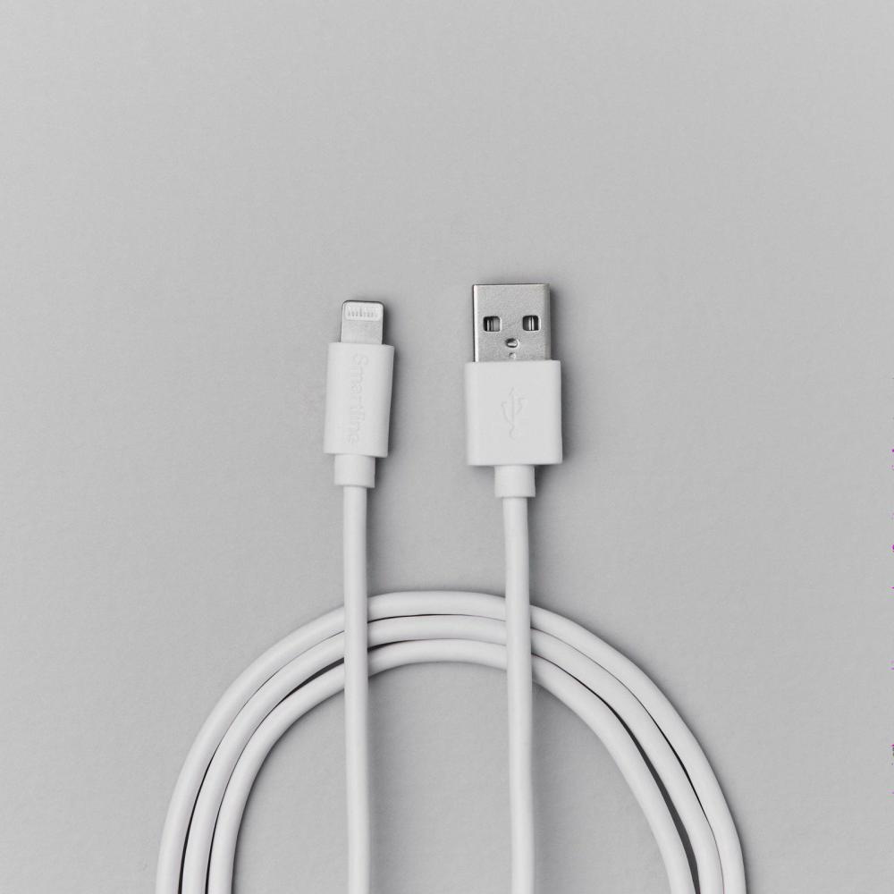 Smartline Smartline 1m Lightning MFi Laddningskabel Vit