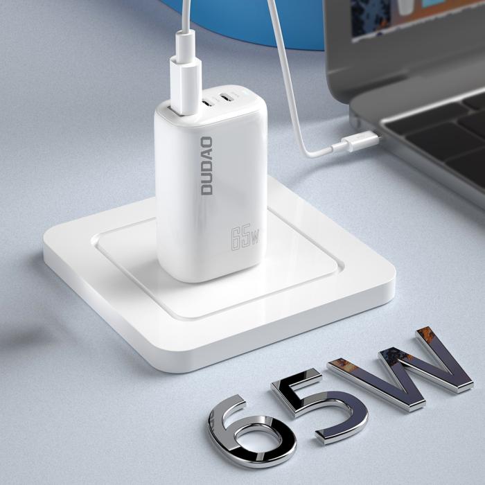 Bild 4, DUDAO Dudao 65W GaN 3in1 Reseadapter Laddare PD QC Vit