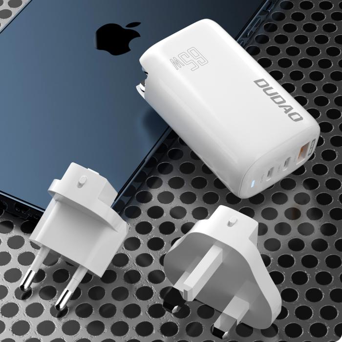 Bild 5, DUDAO Dudao 65W GaN 3in1 Reseadapter Laddare PD QC Vit
