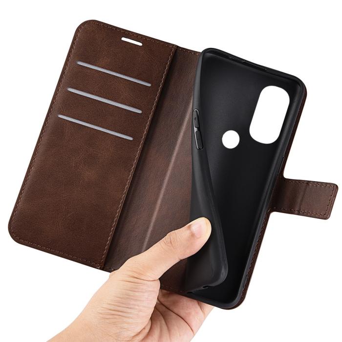 Bild 4,  Motorola Moto G71 Fodral Solid Läder Brun
