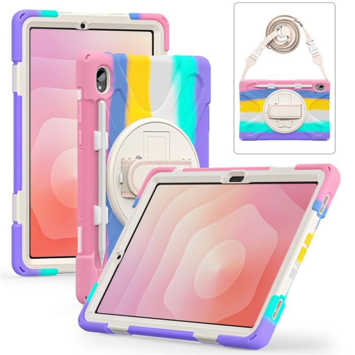 Bild 4,  Samsung Galaxy Tab S11 Skal Shockproof Hybrid Kickstand Rainbow