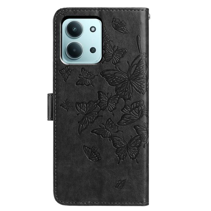 Bild 5,  Xiaomi Redmi 15C Fodral Fjäril Tryck Svart