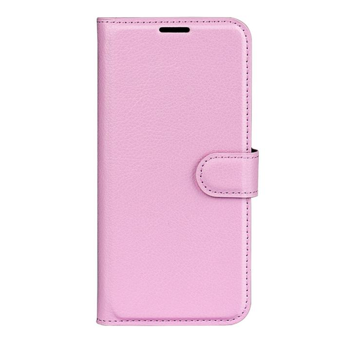 Bild 5,  Samsung Galaxy S24 FE Fodral Litchi Läder Textur Ljus Rosa