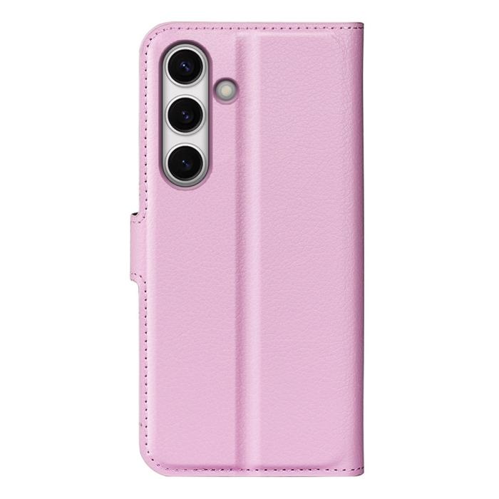 Bild 6,  Samsung Galaxy S24 FE Fodral Litchi Läder Textur Ljus Rosa