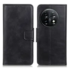  OnePlus 11 5G Fodral Crazy Horse L&auml;der Svart