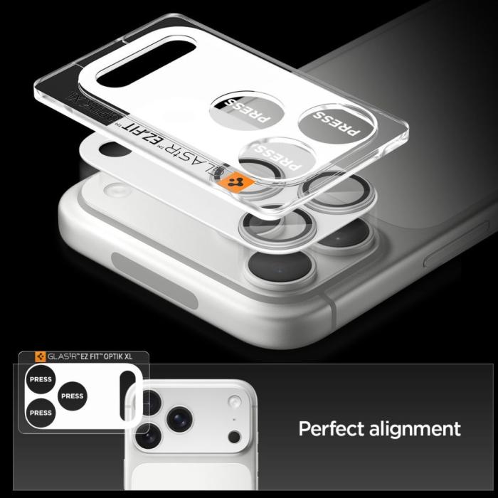 Bild 5, Spigen Spigen iPhone 17 Pro Max Linsskydd Optik Pro GLAS.tR 