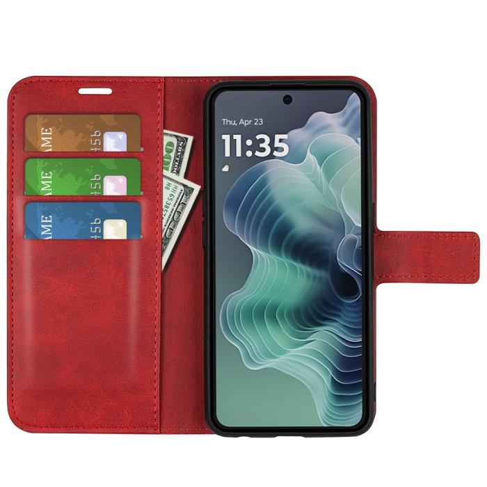 Bild 2,  Motorola Moto G35 5G Fodral Läder Röd