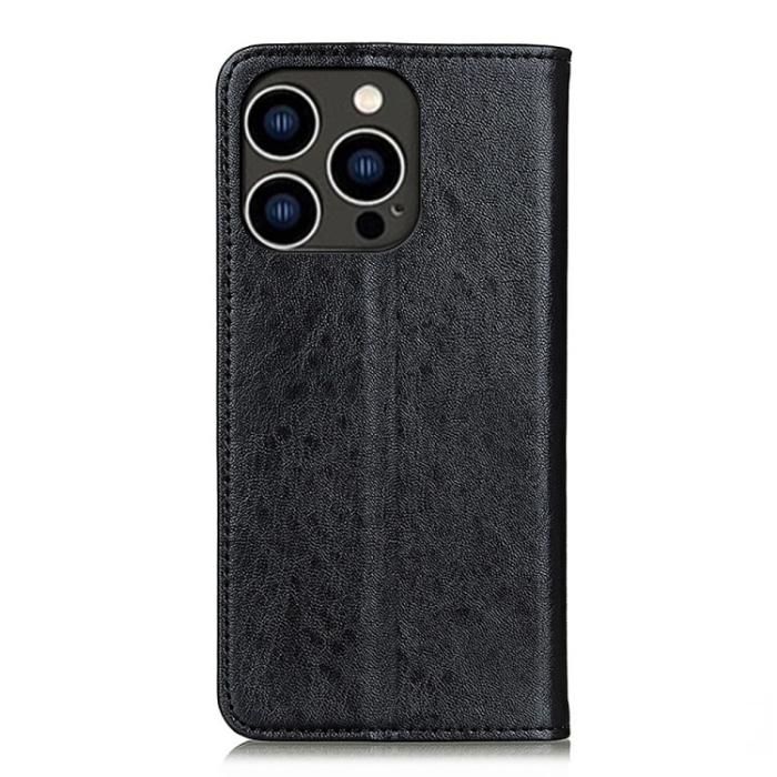 Bild 3,  iPhone 15 Pro Fodral Flip Crazy Horse Svart