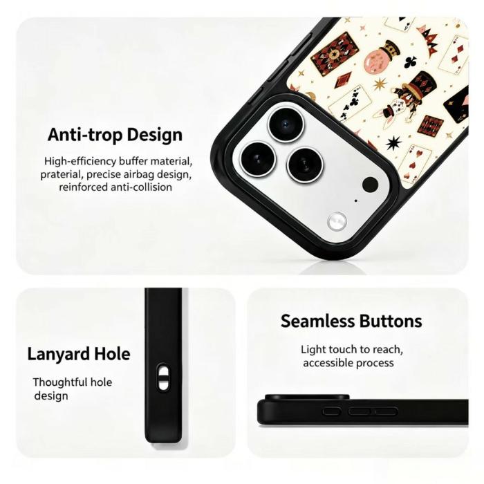 Bild 3,  iPhone 18 Pro / 17 Pro Skal MagSafe UV-Mönster Poker
