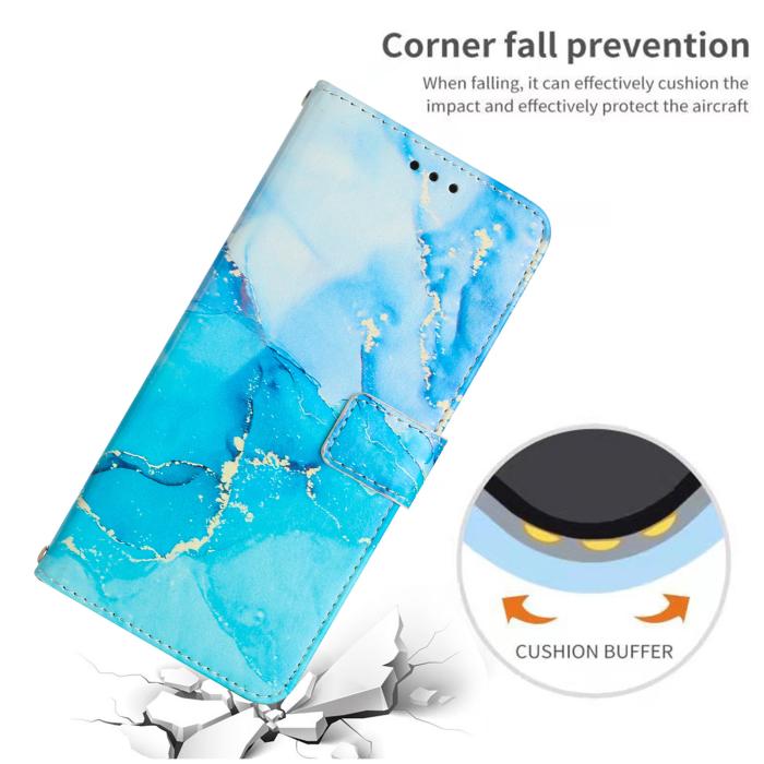 Bild 4,  Xiaomi 17T Fodral Läder Marmor Blå
