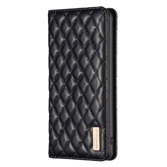 Bild 5, BINFEN BINFEN Galaxy A35 5G Fodral Flip Diamond Läder Svart
