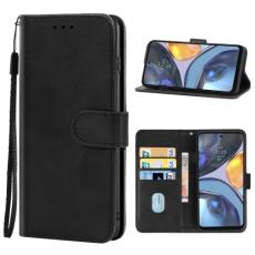  Motorola Moto G22 Fodral L&auml;der Svart
