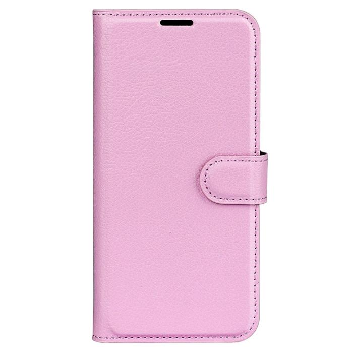 Bild 5,  Samsung Galaxy S23 Plus Fodral Litchi Läder Ljus Rosa
