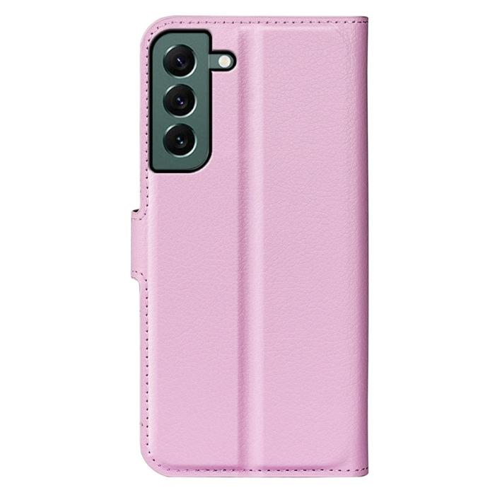 Bild 6,  Samsung Galaxy S23 Plus Fodral Litchi Läder Ljus Rosa