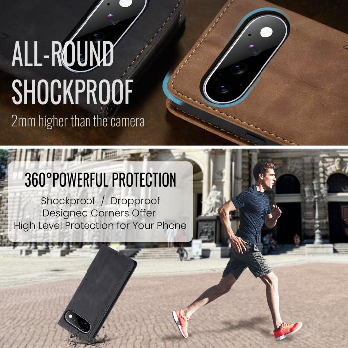 Bild 6, CASEME CASEME Google Pixel 11 / 11 Pro Fodral RFID Läder Svart