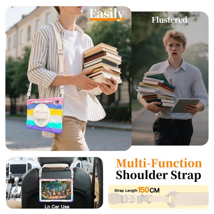 Bild 6,  Samsung Galaxy Tab S11 Skal Shockproof Hybrid Kickstand Rainbow