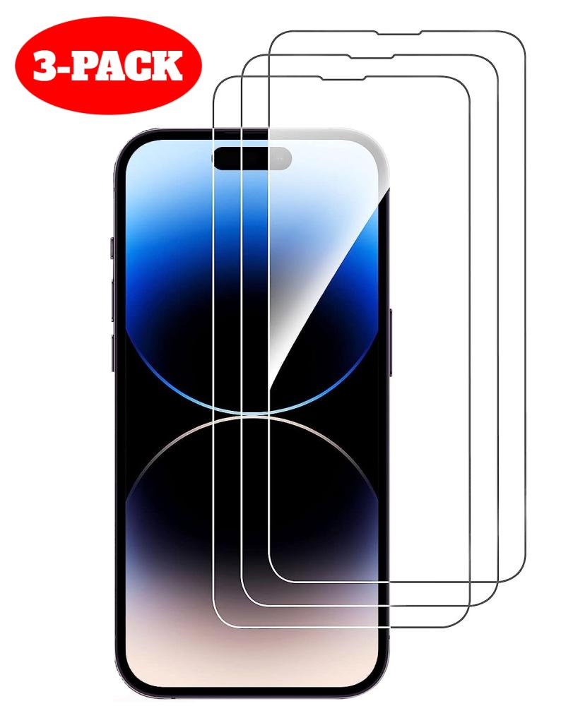  3st Härdat glas iPhone 14 Pro - Skärmskydd Transparent