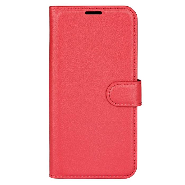 Bild 5,  Samsung Galaxy S24 FE Fodral Litchi Läder Textur Röd