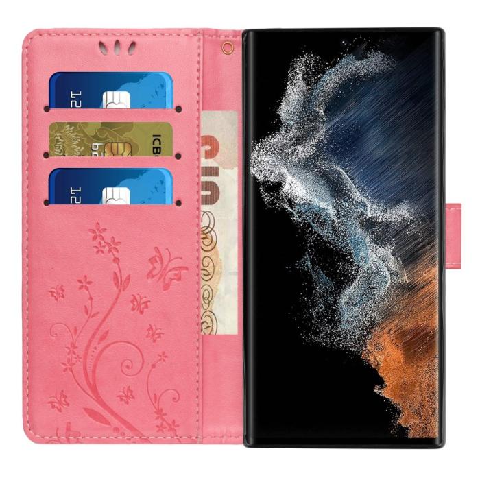 Bild 2,  Samsung Galaxy S23 Ultra Fodral Med Tryck Rosa