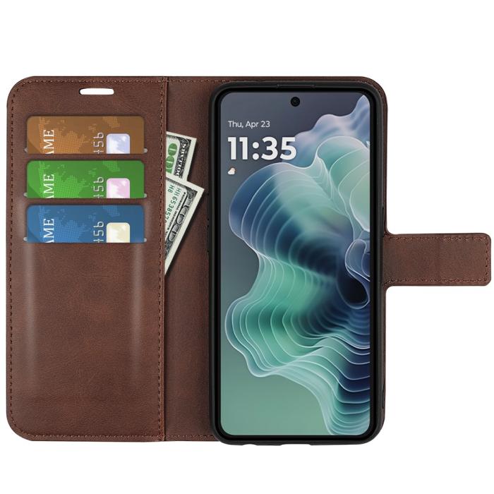 Bild 2,  Motorola Moto G35 5G Fodral Läder Brun