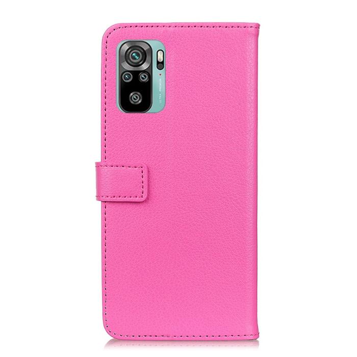 Bild 3,  Xiaomi Redmi Note 10S - Litchi Läder Fodral - Rosa