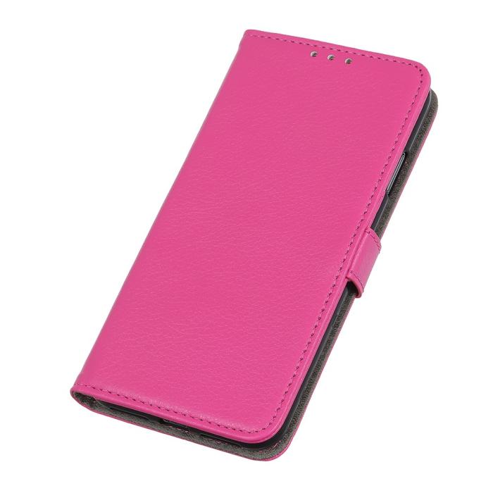 Bild 5,  Xiaomi Redmi Note 10S - Litchi Läder Fodral - Rosa