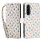  Samsung Galaxy A57 5G Fodral Rhombus Läder Blommor Vit