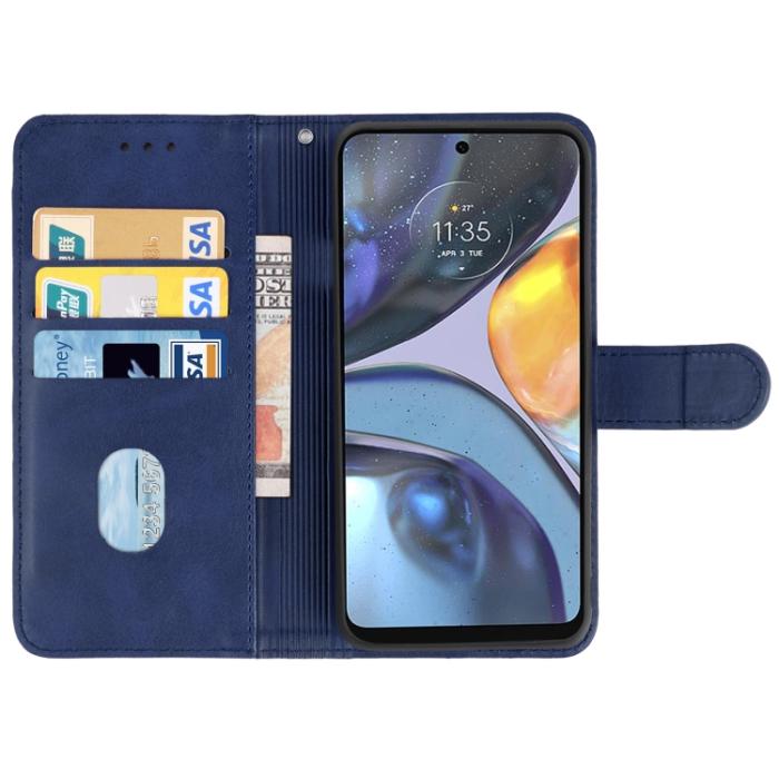 Bild 3,  Motorola Moto G22 Fodral Läder Blå