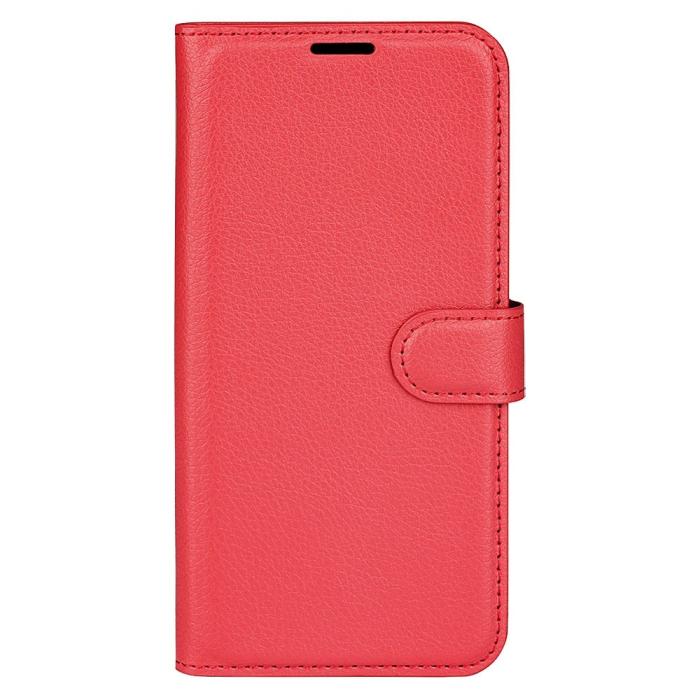 Bild 5,  Samsung Galaxy S23 Plus Fodral Litchi Läder Röd