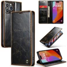 CASEME CASEME iPhone 16 Pro Fodral Oil Wax Flip M&ouml;rk Brun