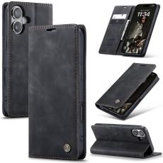 CASEME CASEME iPhone 16 Fodral Flip L&auml;der Svart