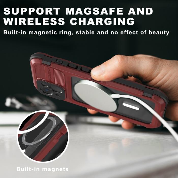 Bild 2, ShellBox ShellBox iPhone 14 MagSafe IP68 Aluminium Vattentät Skal Röd