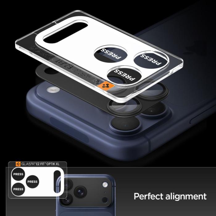 Bild 6, Spigen Spigen iPhone 17 Pro Max Linsskydd Optik Pro GLAS.tR 