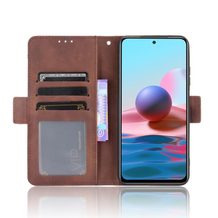 Bild 4,  Xiaomi Redmi Note 10S - Fodral Med Avtagbart Kortfodral - Brun