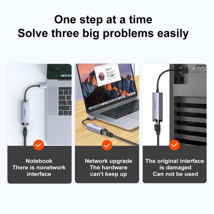 Bild 3, MINDPURE MINDPURE USB-A 3.0 - RJ45 Nätverksadapter Grå