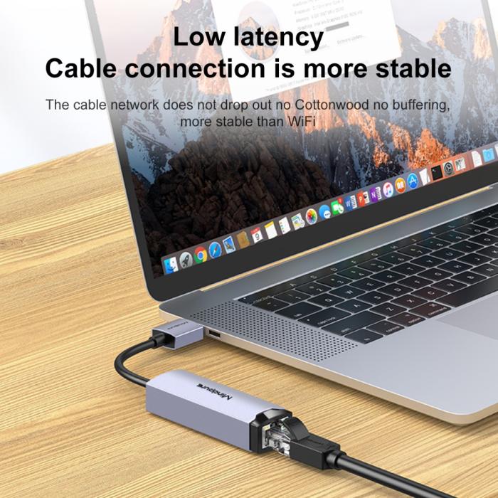 Bild 5, MINDPURE MINDPURE USB-A 3.0 - RJ45 Nätverksadapter Grå