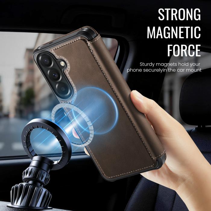 Bild 2, CASEME CASEME Samsung Galaxy A57 5G Skal RFID Plånbok Brun