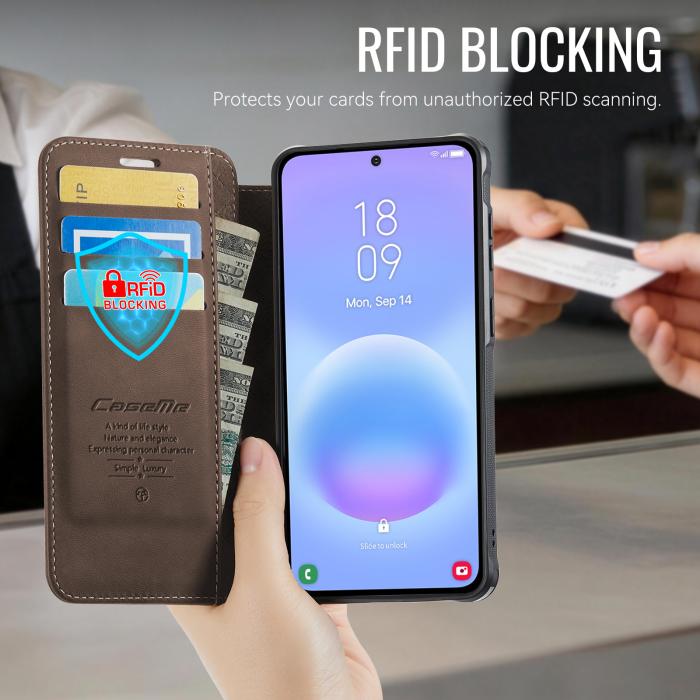 Bild 3, CASEME CASEME Samsung Galaxy A57 5G Skal RFID Plånbok Brun