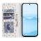  Samsung Galaxy A57 5G Fodral Rhombus Läder Blommor Vit