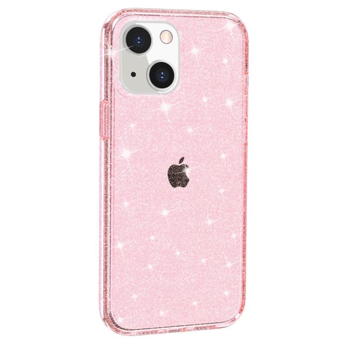 Bild 2,  iPhone 15 Skal Hybrid Glitter Rosa