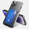  iPhone 15 Skal Hybrid Med Kortfack Transparent