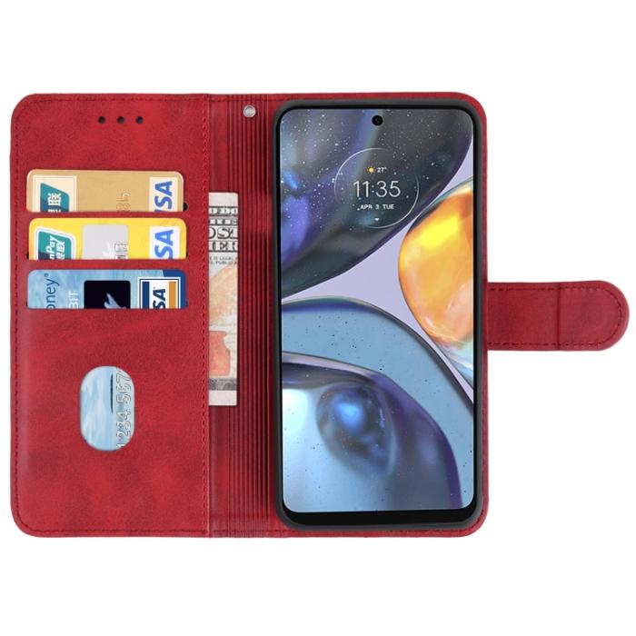 Bild 3,  Motorola Moto G22 Fodral Läder Röd