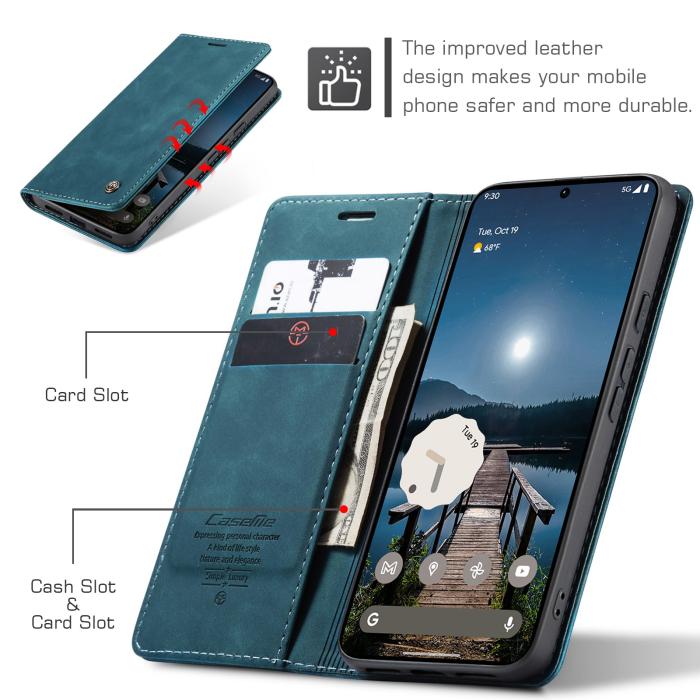 Bild 3, CASEME CASEME Google Pixel 11 / 11 Pro Fodral RFID Läder Blå