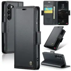 CASEME CASEME Samsung Galaxy S25 Fodral RFID L&auml;der Svart