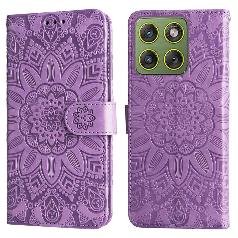  Motorola Edge 70 Fodral Mandala Läder Lila
