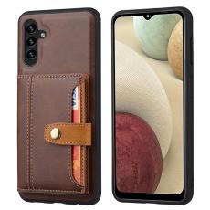  Samsung Galaxy A05s 4G L&auml;der Skal Med Kortfack Brun
